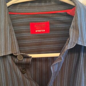 Alfani Men's Slim Fit Dark Striped Shirt